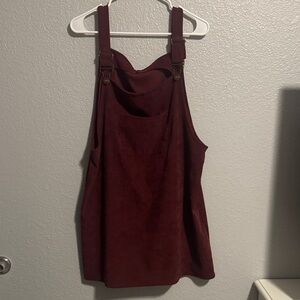 Burgundy Pinafore Dress